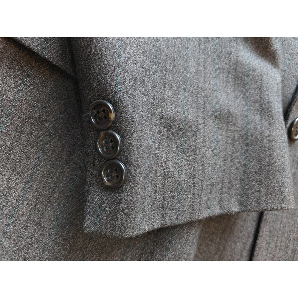 Zegnorelli Mens Wool Blazer Sports Coat 41S Charcoal Double Breasted Vintage